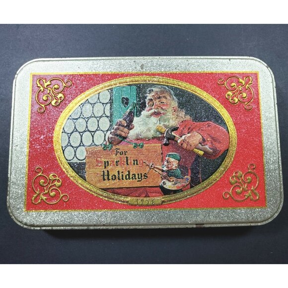 Playing Cards Coke Coca Cola For Sparkling Holidays 1998 2 Decks w Tin Santa - Picture 1 of 12
